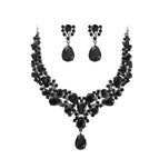 Black necklace + earrings