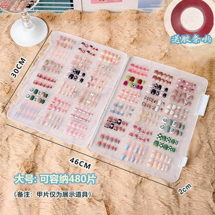 T1999 Light Luxury Wearable Nail Storage Box, Acrylic Large-Capacity Portable Transparent Nail Display Box
