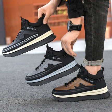 High-Top Shoes for Men, Winter Sports Shoes, 2026 New Style, Fleece-Lined Casual Sneakers, Trendy Height-Increasing Shoes for Men, Versatile Men's Shoes
