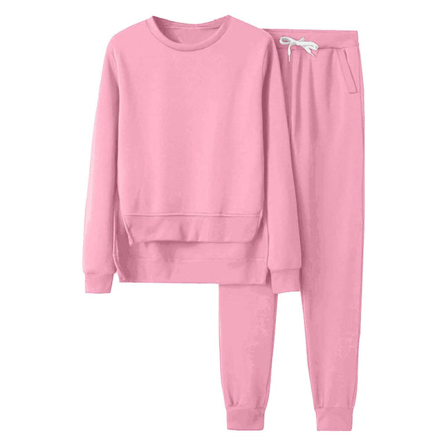 2023 Amazon cross-border new loose plus size top women's long sleeve hot figure sweater fleece-lined casual suit wholesale