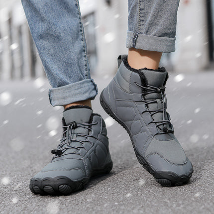 Warm Cotton Shoes Couple Outdoor Casual Hiking sneaker Lined Hair Thickened Mid-top Winter New Men's Snow Boots