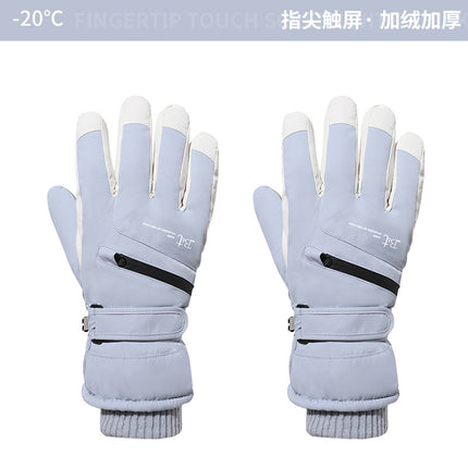 Wholesale Winter fleece-lined Ski Gloves Outdoor Sports Riding Non-slip Gloves Windproof Cold-proof Touch Screen Ladies Gloves