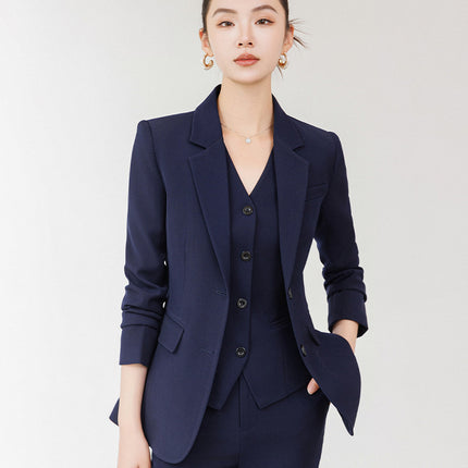 Cross-Border Red Hostess Suit Set for Women, Formal Attire for Broadcast Art Exams, Speech Competitions, Interviews, and News Anchor On-Camera Appearance