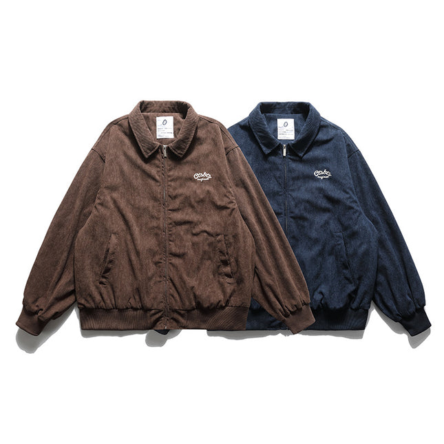 City Fanpin 2024 Autumn New Corduroy Towel Embroidered Jacket Autumn Jacket Men's Autumn Wear Men's Frock