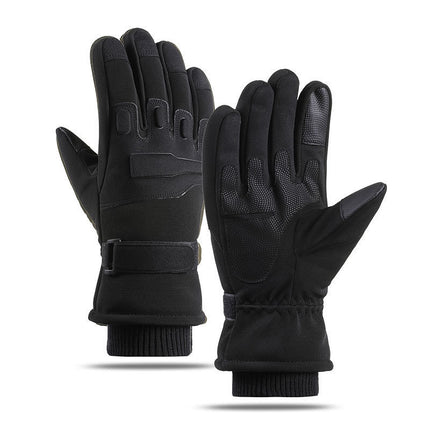 Winter Warm Gloves for Men, Extra Long and Thick, Windproof and Waterproof, Sports Outdoor Knob Touch Screen Ski Motorcycle Gloves
