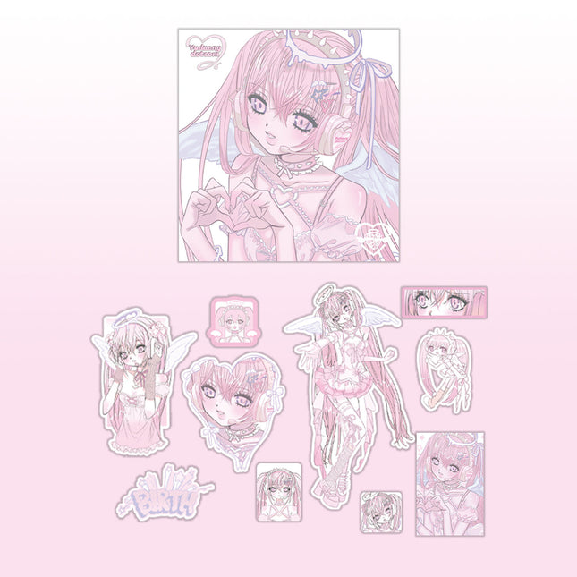 2024 new domi sticker bag postcard flat for ceiling special figure sticker bag diy phone case ins