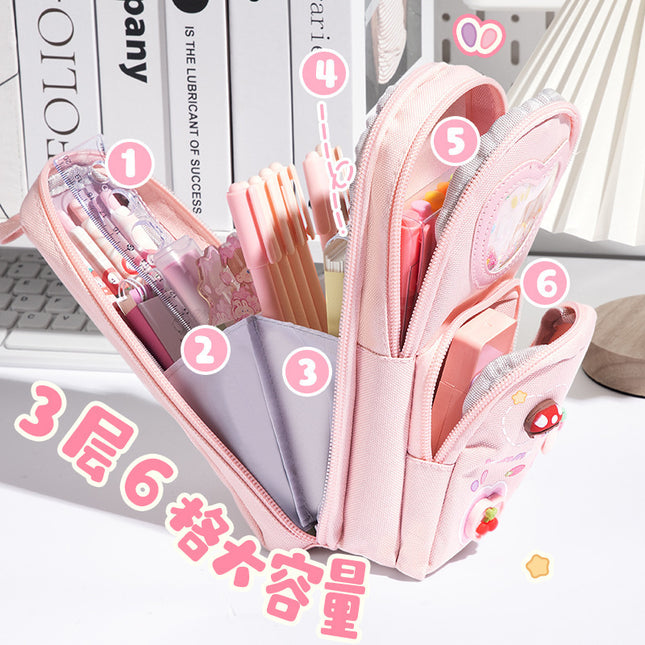 Large-Capacity Pencil Case, High-Quality Appearance, Stationery Bag for Male and Female Students, Junior High School Portable Backpack Pencil Case, Kapibara Ins Style