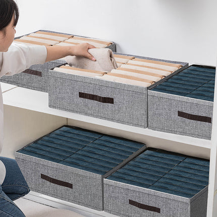 Cross-border Pants Storage Artifact Household Clothes Storage Box Wardrobe Clothes Double Row Layered Tiling Box Jeans