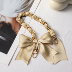Bow short style + mobile phone transparent clip / Beige