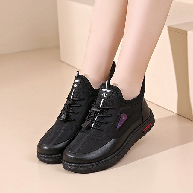 Cotton Shoes Mother Shoes 2024 Winter New Thickened Plush Comfortable Warm Waterproof Slip-on Middle-aged and Elderly Milk Shoes