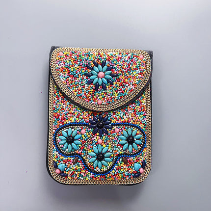 Ocean Series Exquisite Heavy-Duty Rice Bead Shoulder Bag Qingdao Ocean World Travel Souvenir Mobile Phone Bag Cross-Body Bag