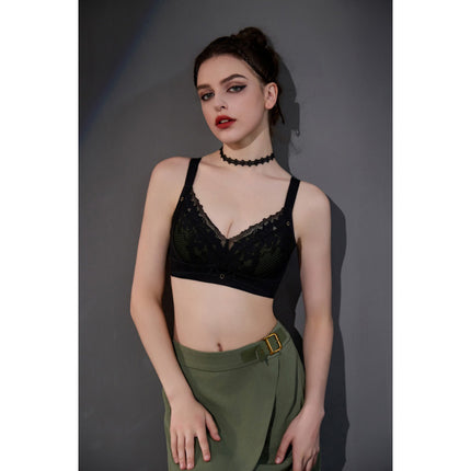 25Th Autumn/Winter Hot-Selling Women's Underwear Medium-Thick Ab Cup Angora Red Push-Up Sexy Lace Adjustable Bra