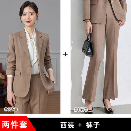 Black Suit suit Women's Spring and Autumn 2024 New Temperament Goddess Fan Commuter Alegable Business Wear Dress Work Clothes