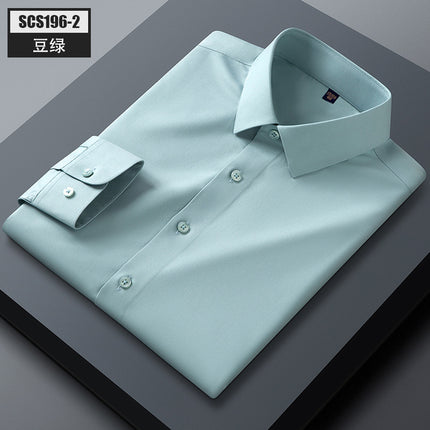 SCS196 Mulberry Silk Men's Shirt Long-sleeved Quality Men's Solid Color Clear Color Business Casual All-match Shirt Shirt