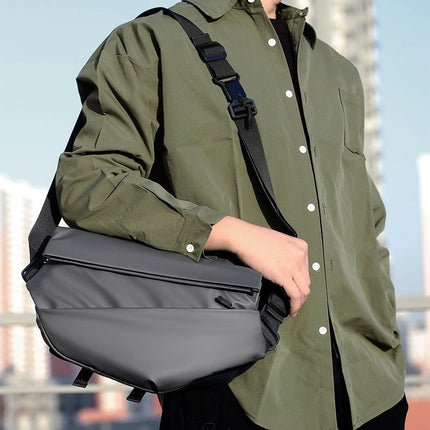 Trendy Brand Men's Functional Crossbody Bag Water-repellent Multifunctional Ipad Chest Bag Portable Motorcycle Trendy Cool Men's Shoulder Bag