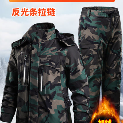 Cross-Border Winter Cold-Proof and Warm Work Clothes, Outdoor Jackets, Waterproof Loose Cycling and Crawling Tactical Suits