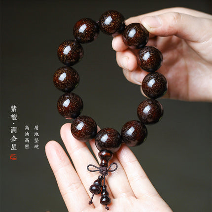 Venus Old Material Zambia Lobular Red Sandalwood Handheld Chain High Oil Mimi Buddha Bead String New Chinese Style Ornament for Men and Women