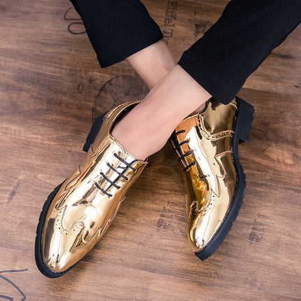 Men's Shoes 2025 New Leather Shoes Trendy Shoes British Casual Hairstylist Shoes Men's Genuine Leather