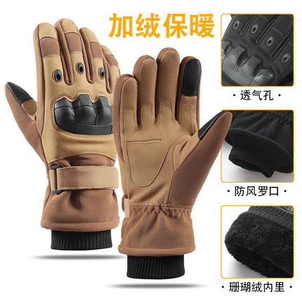 Winter Warm Gloves for Men, Extra Long and Thick, Windproof and Waterproof, Sports Outdoor Knob Touch Screen Ski Motorcycle Gloves