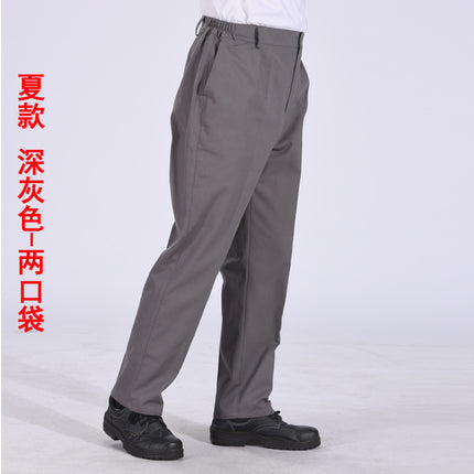 Autumn and Winter Pure Cotton Work Pants for Men, Wear-Resistant Welding Workwear, Blue Construction Site Workshop Handling Work Clothes Pants