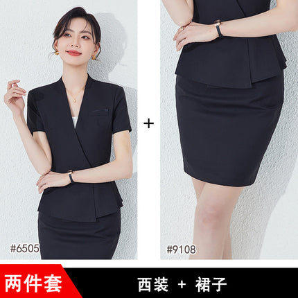 Professional suit skirt women's summer high-end elegant jewelry shop gold shop front desk workwear beauty salon overalls beautician