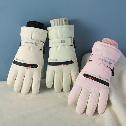 Ski gloves winter go out riding electric car anti-slip touch screen cold-proof windproof velvet padded anti-water splashing lovers