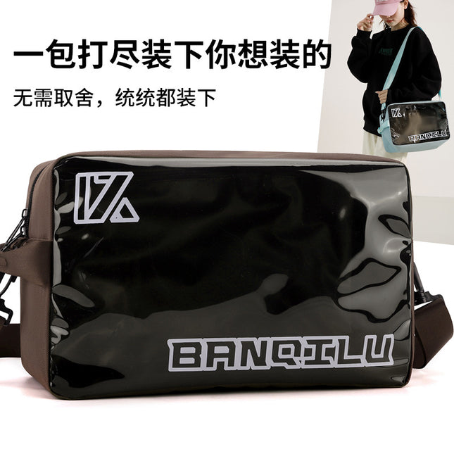 Bange Road Crossbody Bag for Men, Wet and Dry Separation Sports Gym Bag, Pvc Sneaker Bag, Shoulder Bag for Women, National Trend Style