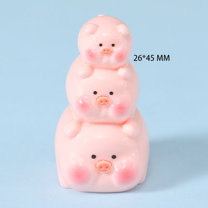 Resin stereo cartoon pig diy jewelry accessories car micro landscape ornaments keychain blind bag handmade materials