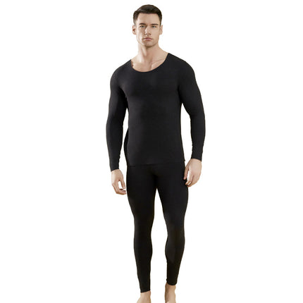 Autumn and Winter Men's German Velvet Thermal Intimates Set Cashmere Silk Fleece-Lined Thickeneded Autumn Clothes and Long Trousers Seamless Base Intimates