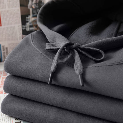 Red Tiger Year Wei Yi 500g plus velvet night gray hooded Wei Yi simple solid color sports hoodie men's and women's coat
