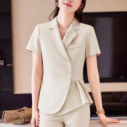 Formal wear women's suit suit fashionable elegant high-end business wear goddess style summer suit hotel front desk work clothes