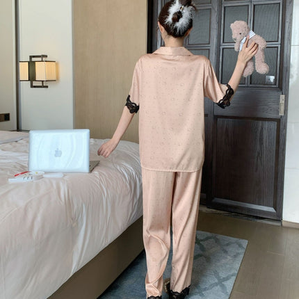 [A touch of heart] Summer high-end sense new pajamas short-sleeved trousers women's lace home clothes pajamas suit