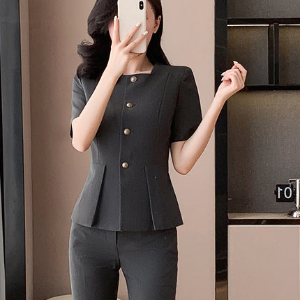Grey Suit suit Women's Spring and Summer High-end Professional Medical Beauty Front Desk Reception Tooling Beauty Salon Jewelry Store Work Clothes