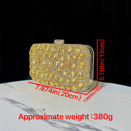 New Cross-border Foreign Trade Shining Bag Diamond-encrusted Clutch Bag Evening Bag Wedding Banquet Bag Small Square Bag Women's Bag