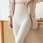 Fish bone waist plain oatmeal with feet / 260g [80- 72.5kg ] fleece leggings