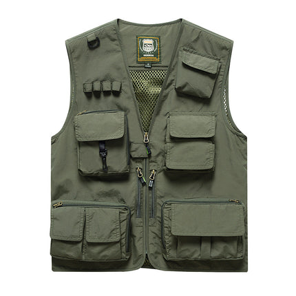 Four Seasons Photography Tooling Multi-Pocket Quick-Dry Vest Safety Waistcoat Logo Printing Men's and Women's Wear