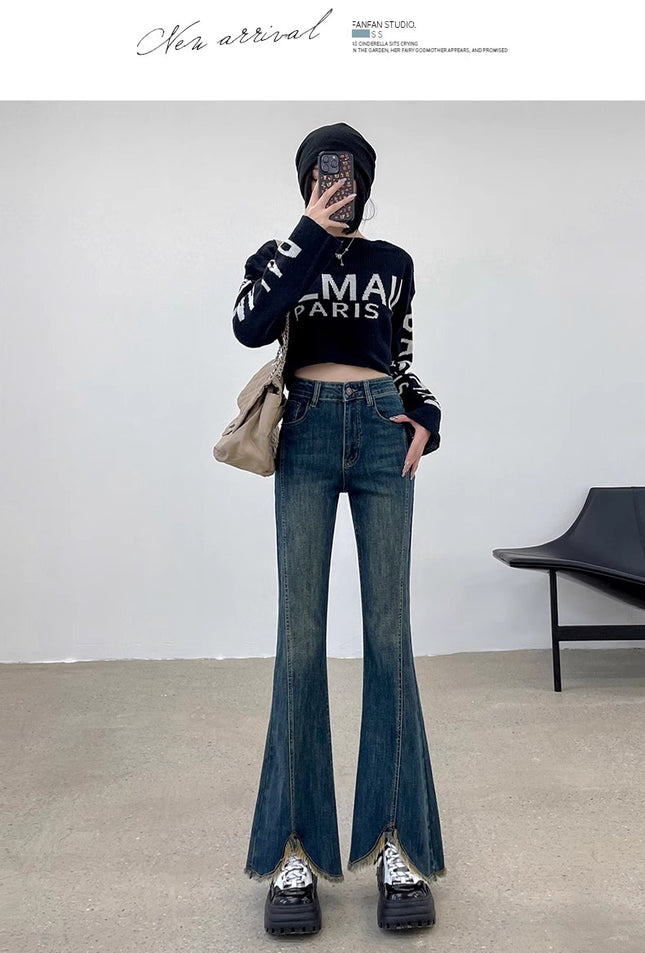 American Retro High Street Jeans for Women 2025 Summer New Loose Drape Straight Wide-Leg Floor-Length Pants