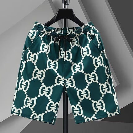 2025 Summer Men's Thin Fashion Casual Sports Shorts Trendy Full Print Beach Floral Versatile Shorts