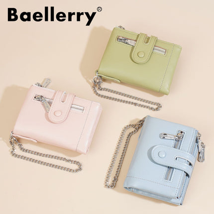 Baellerry New Cross-Border Women's Wallet Double Zipper Fashion 70% off Short Multi-Card Slot Wallet Card Holder for Women