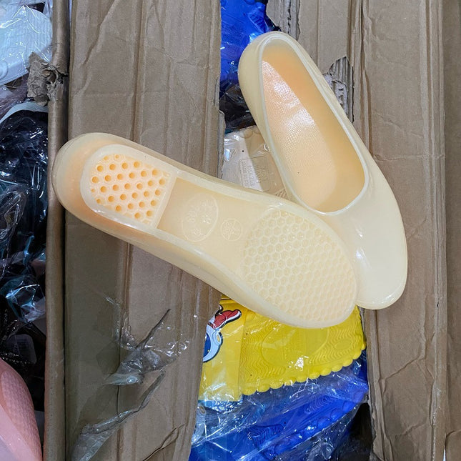 Shanhe 703 Pure Color Yuanbao Yellow No Interior Washing Quick-drying Shoes for Mother Outdoor Vegetable Waterproof Women's Rubber Shoes