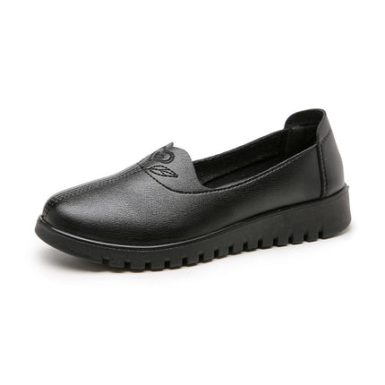 Mom's Shoes, Single Shoes for Middle-Aged and Elderly Women, Grandma's Non-Slip Soft-Soled Comfortable Shoes, 2026 New Model, Middle-Aged Flat Leather Shoes for Spring and Autumn