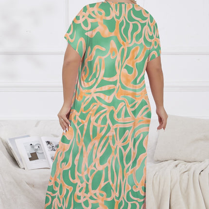 Cross-border Amazon AliExpress European and American Fashion Home Clothes Spring and Summer New Women's Loose Nightgown plus size Pajamas