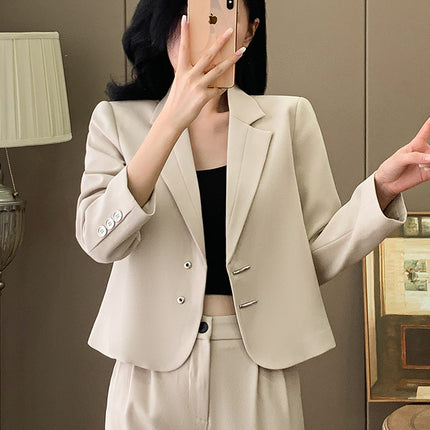 Cross-Border Casual Blazer for Women, Elegant and Petite, Light Workplace Fashion, Workwear Two-Piece Set, Professional Suit Set