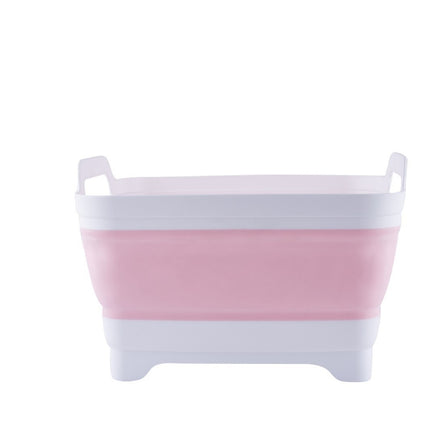 Cross-border Kitchen Sink Folding Square Vegetable Washing Basin Telescopic Draining Basket Portable Folding Basket Washing Fruit and Vegetable Storage Frame