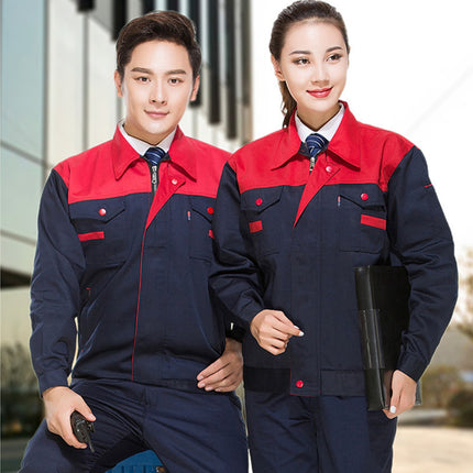 Spring, Autumn and Winter Seasons Long-sleeved Work Clothes suit Dirt-resistant Wear-resistant Work Clothes Factory Clothes Auto Repair Work Clothes Labor Insurance Clothes