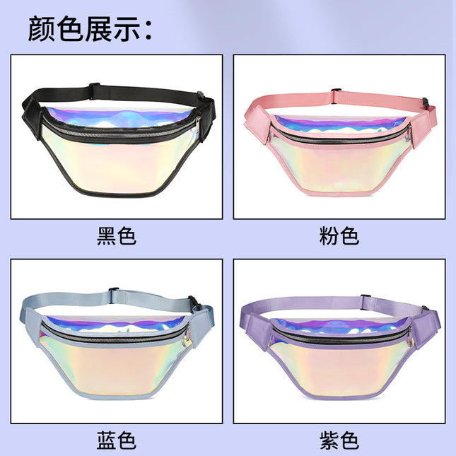 Summer New Colorful Transparent Waist Bag PVC Chest Bag Running Mobile Phone Waterproof Anti-splash Sports Waist Bag Swimming Crossbody