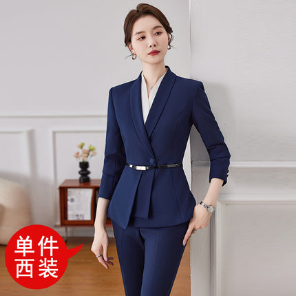 High-end professional suit suit women's long-sleeved jewelry gold shop elegant slim suit formal wear front desk manager work clothes