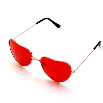 Heart Shape Fashion Sunglasses Retro Love Ocean Sunglasses Party Glasses Metal Heart Sunglasses