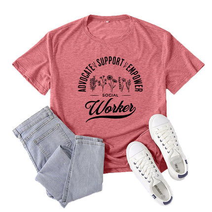 Amazon Supply Advocate Support Empower Printed Short-Sleeved Women's Casual Summer Casual