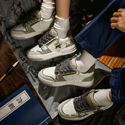 West Lake Longjing board shoes Star Shoes Fashion Brand sneaker 2023 autumn and winter New retro platform casual sneaker men